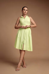 Razor Back Midi Dress - GREEN